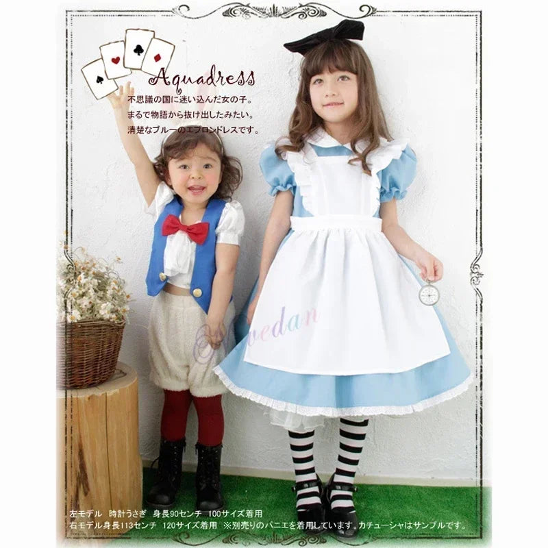 Alice Adventures Dress | Blue | Maid Lolita Style | Kids Party Costume