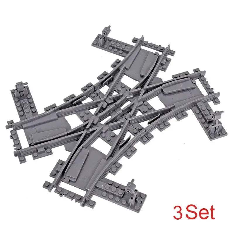 Flexible Train Tracks and Forked Crossing for Lego Compatible Blocks - ToylandEU
