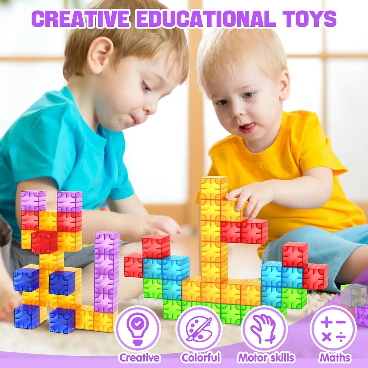Magnetic Building Blocks | Transparent | STEM Educational | Ages 4 To 12