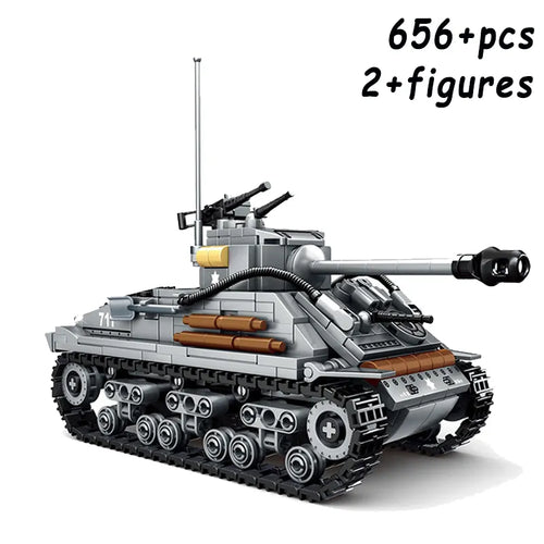 656-Piece Military Sherman M4 Tank Building Blocks Kit, Includes Paper Manual ToylandEU.com Toyland EU