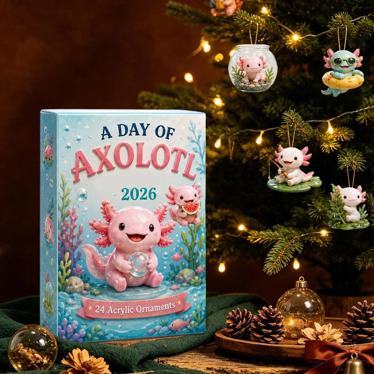 Advent Calendar | 2026 Cartoon Animal Ornaments | 24 Day 2D Acrylic Countdown | Kids Room Tree Decor