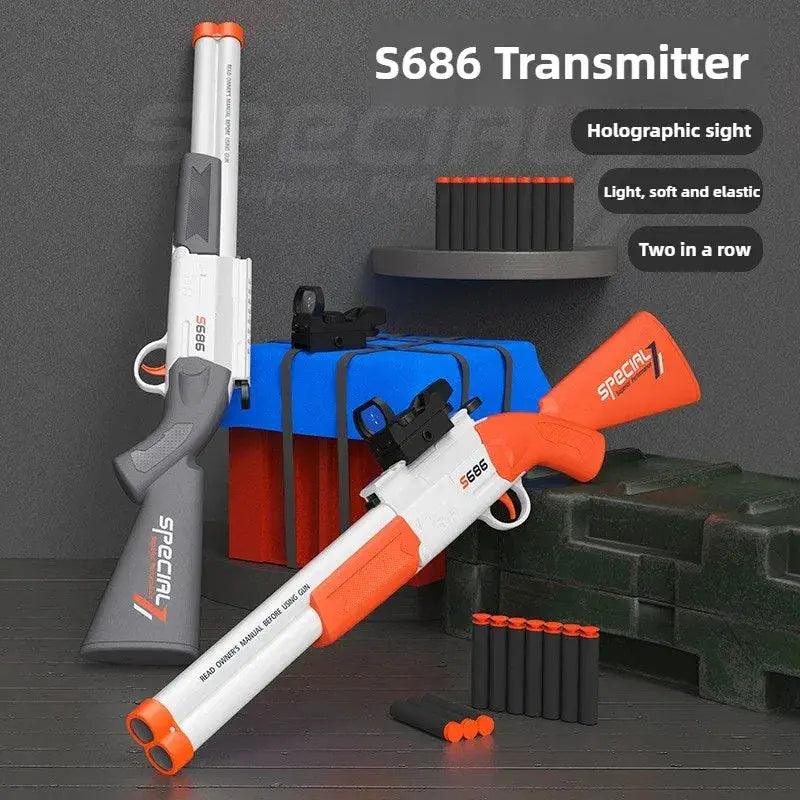  S686 Dual Barrel Toy Gun Airsoft Launcher Soft Bullets -  ToylandEU™