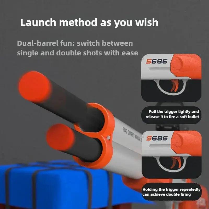  S686 Dual Barrel Toy Gun Airsoft Launcher Soft Bullets -  ToylandEU™