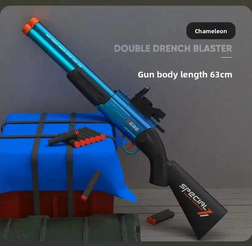 S686 Dual Barrel Toy Gun Airsoft Launcher With Soft Bullets - ToylandEU