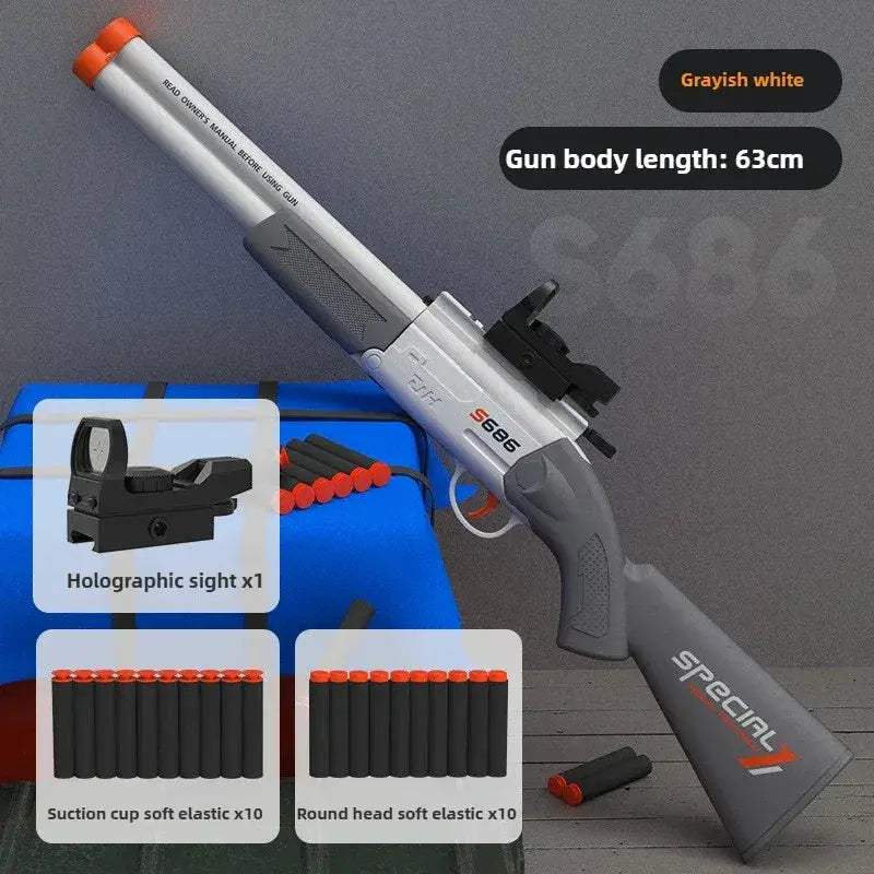 S686 Dual Barrel Toy Gun Airsoft Launcher With Soft Bullets - ToylandEU