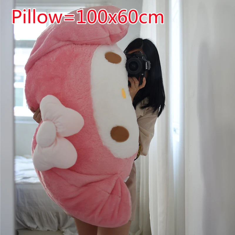 My Melody Plush Pillow | 100 cm Length | Back Cushion Hug Pillow | One Size