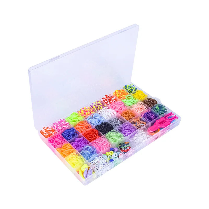 40 Lattice Woven Bracelet Rainbow Rubber Band DIY Knitting Machine Set - ToylandEU