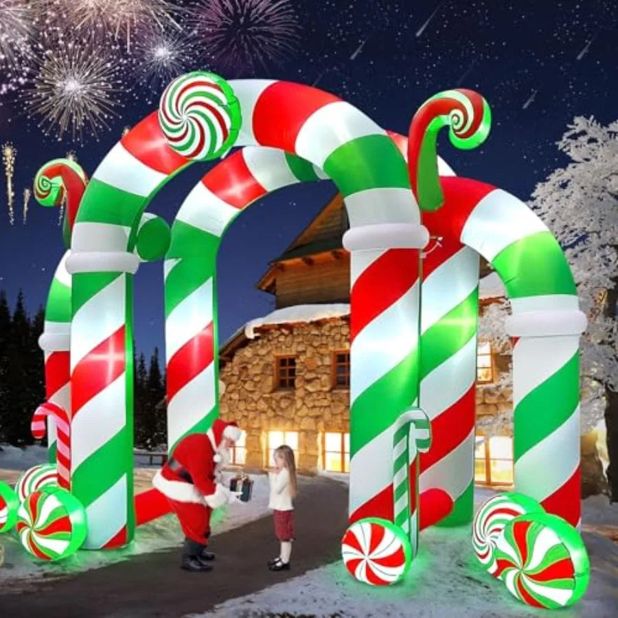 Christmas Inflatable Arch | 13 Ft Size | Candy Shape Design | Yard Garden Decor