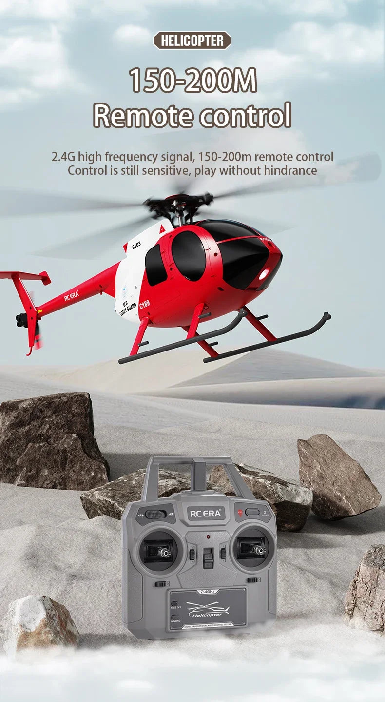 RC RC 1:28 C189 Brushless Dual-Motor Remote Helicopter with 6-Axis Gyro and One-Click Takeoff/Landing