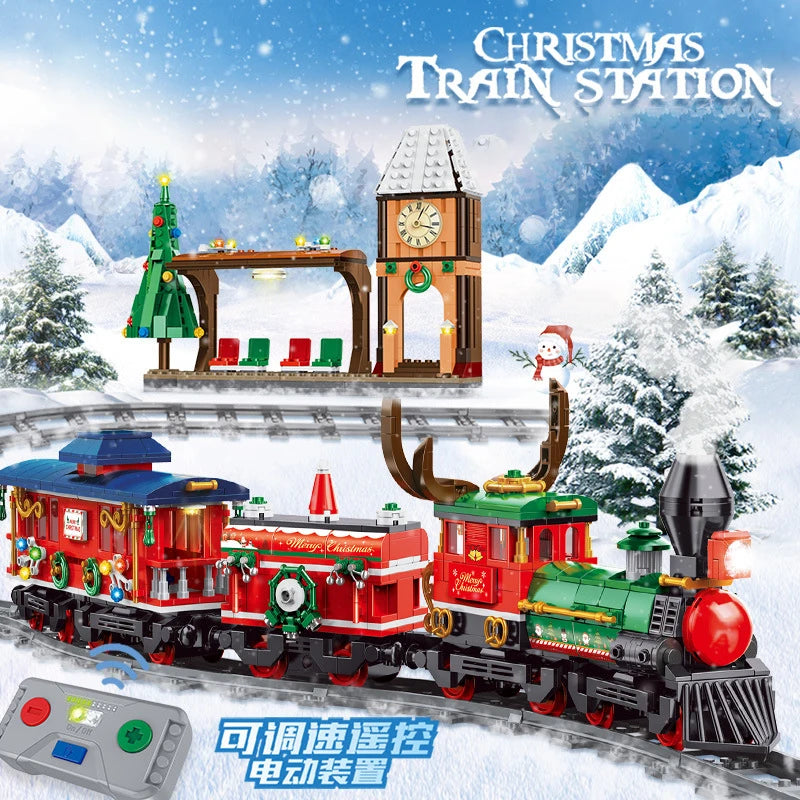 Christmas Series Bricks Toys High-Tech RC Rail Car Building Blocks - ToylandEU