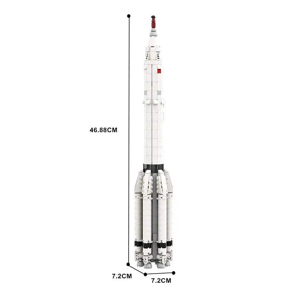Moc Saturn V Scale Rocket Building Blocks Educational Gift - ToylandEU