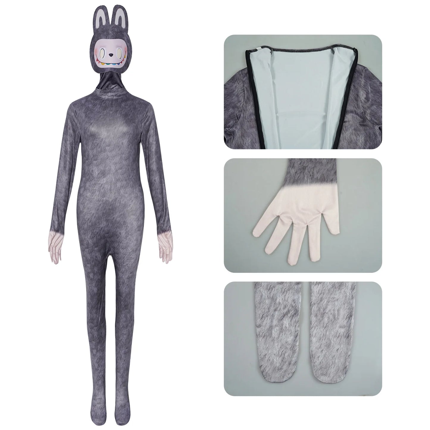Labubu Costume | Cosplay Jumpsuit with Mask | Adult & Kids