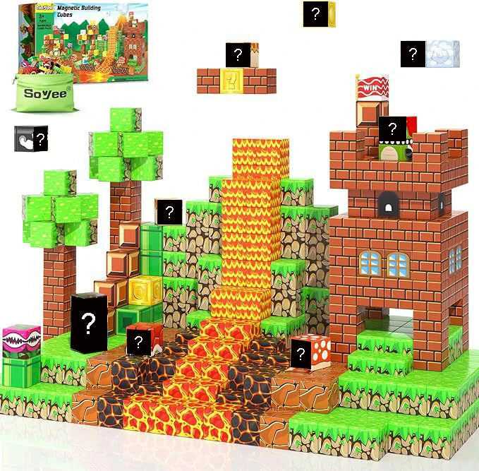 Magnetic Building Blocks | Mine World Cube Set | STEM Toy | Ages 3 Plus