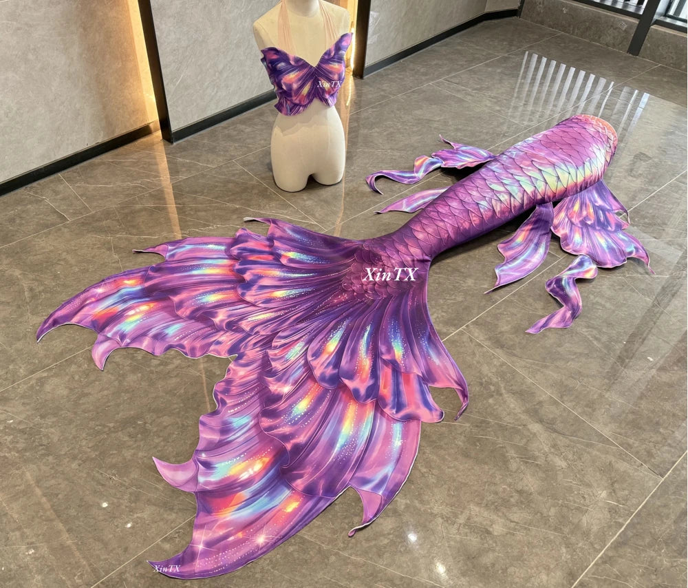 Mermaid Tail Swimsuit Set | Polyester Elastane | Includes Bra Top And Tail