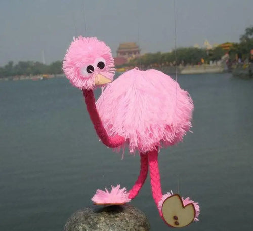Adorable Wool Ostrich Marionette Hand Puppet Toy - Colorful Stuffed Child Gift ToylandEU.com Toyland EU