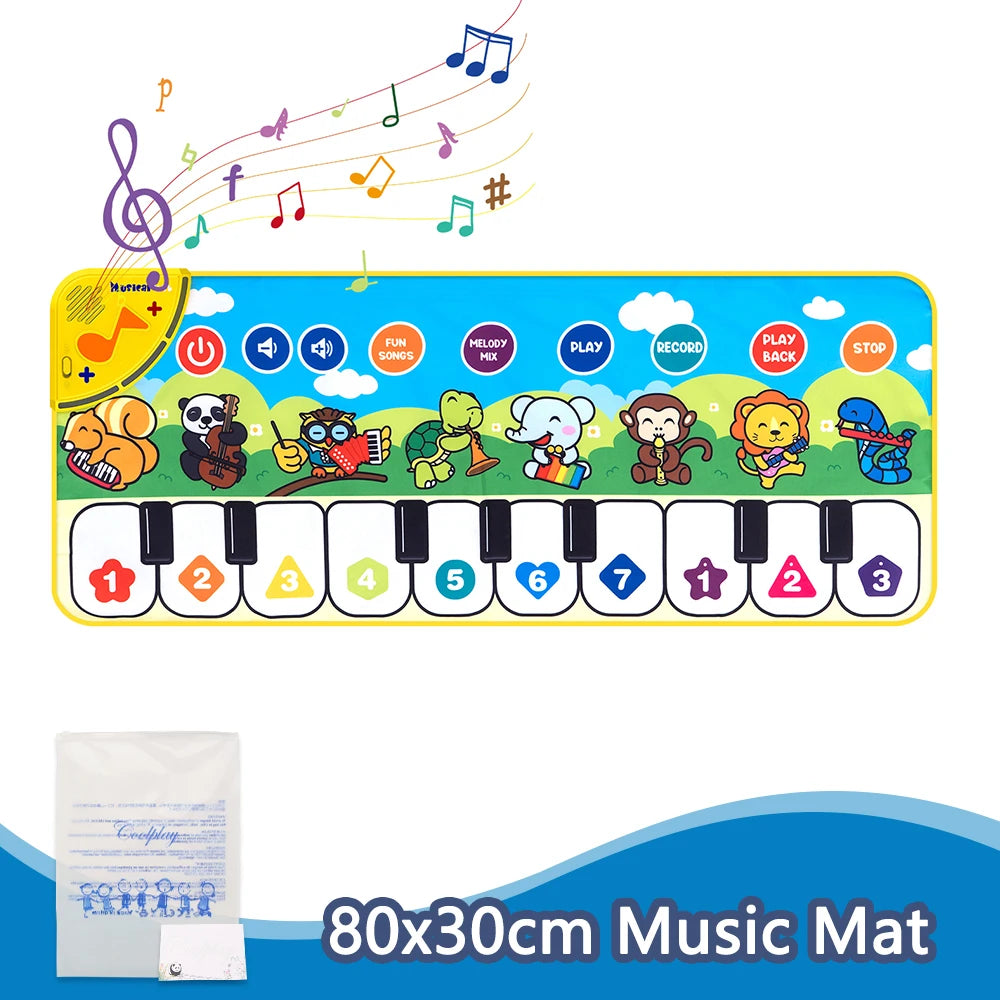 Kids Piano Mat Educational Toy With Animal Sounds