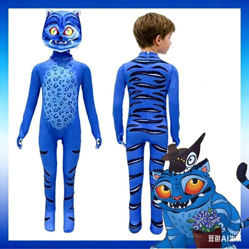 Cosplay Jumpsuit | Bold Tiger Print | With Felt Mask | Unisex