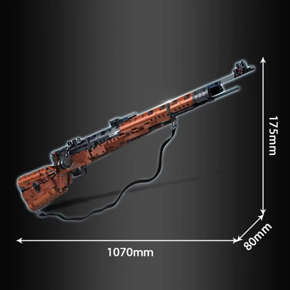 Historical Rifle Model Kit | 1206 PCS | Bolt Action Sniper | Adult Collector