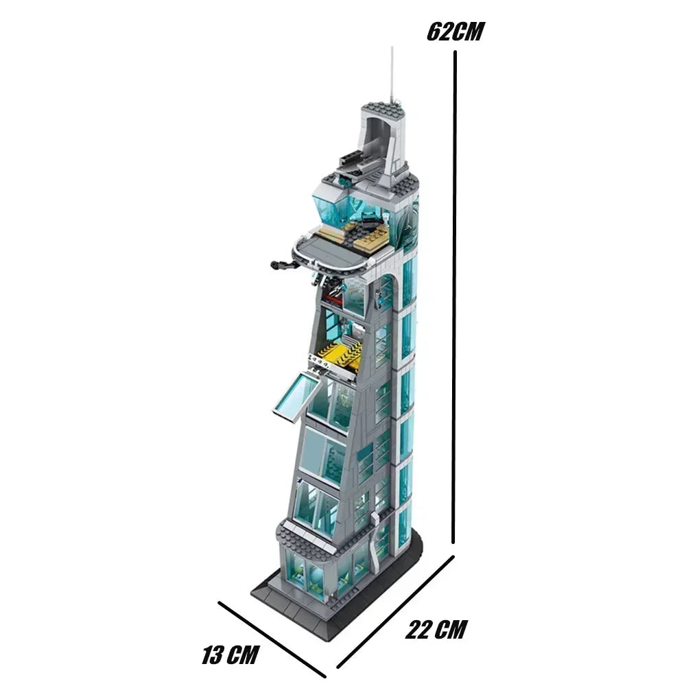 Building Blocks | 7 Story Modular Set | Iron Tower Model | Ages 14 Plus Brick