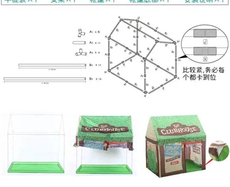 Portable Children Tent Cute Wigwam Folding Kids Tents Tipi - ToylandEU