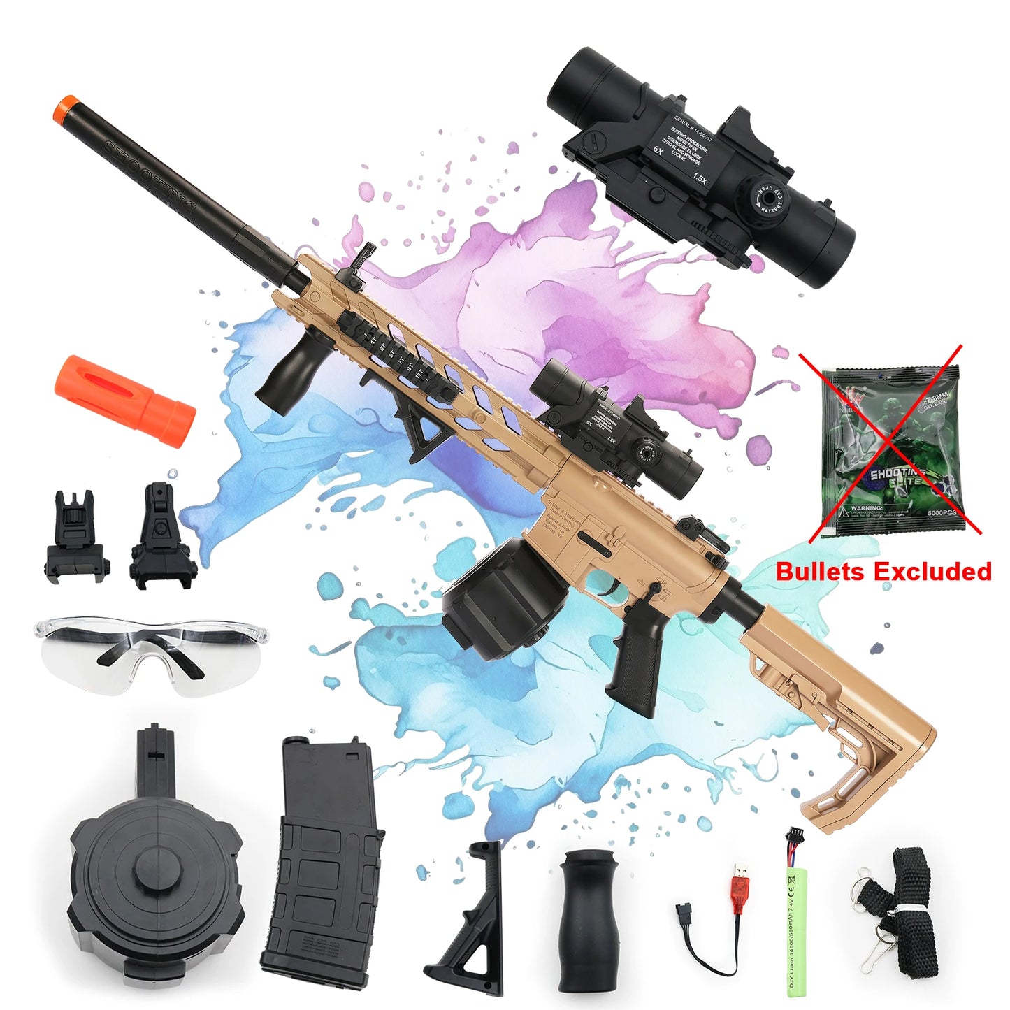 Gel Ball Blaster | Dual Mode | Outdoor Team Play | M4 Large