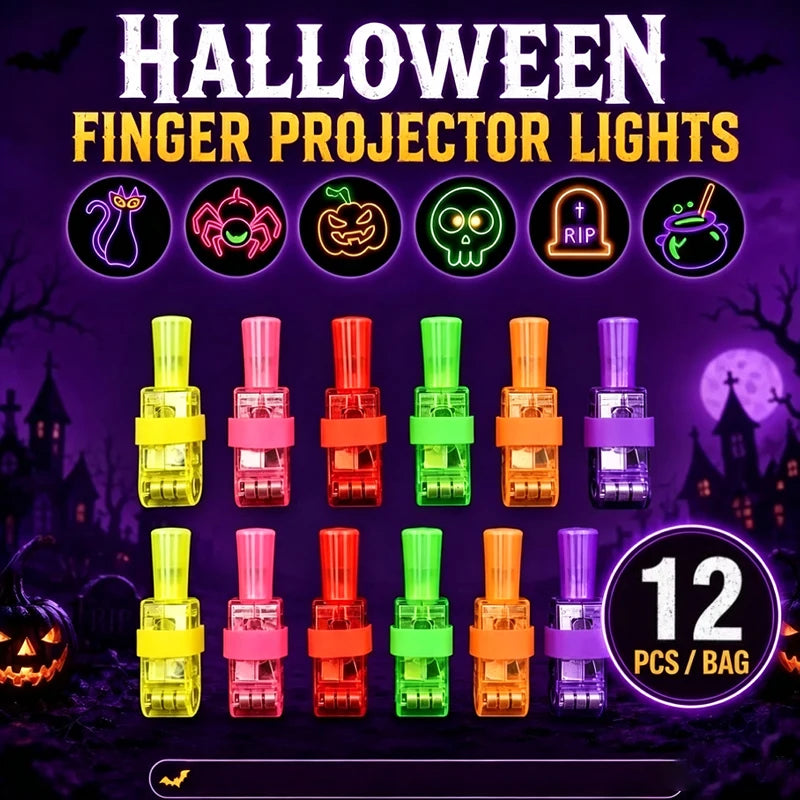 Halloween LED Finger Lights | Pumpkin Shape | Battery Powered | 12 To 48 Pc Pack