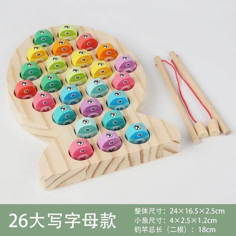Wooden Children Fishing Toys Baby Montessori Early Education Toys Kids Ability Training Game Toddler Number Alphabet Learning - ToylandEU