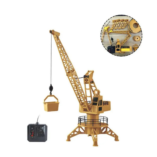 Remote-Control Tower Crane Toy - Perfect Engineering Gift for Boys