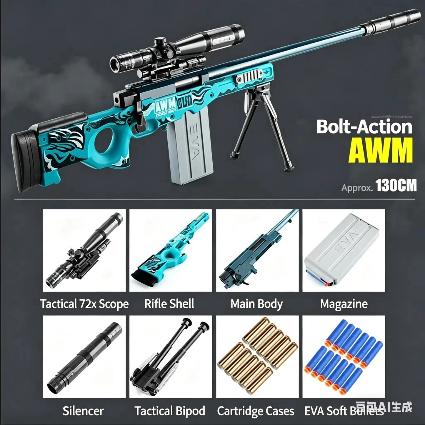 Toy Gun | Soft Bullet | M24 Sniper Style | 14+ Years