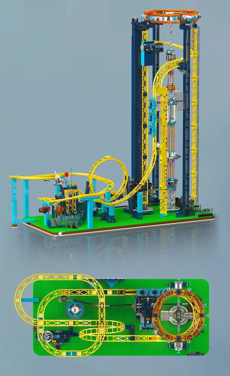 Mould King Block Set | Motorized Roller Coaster | Space Elevator | 11031
