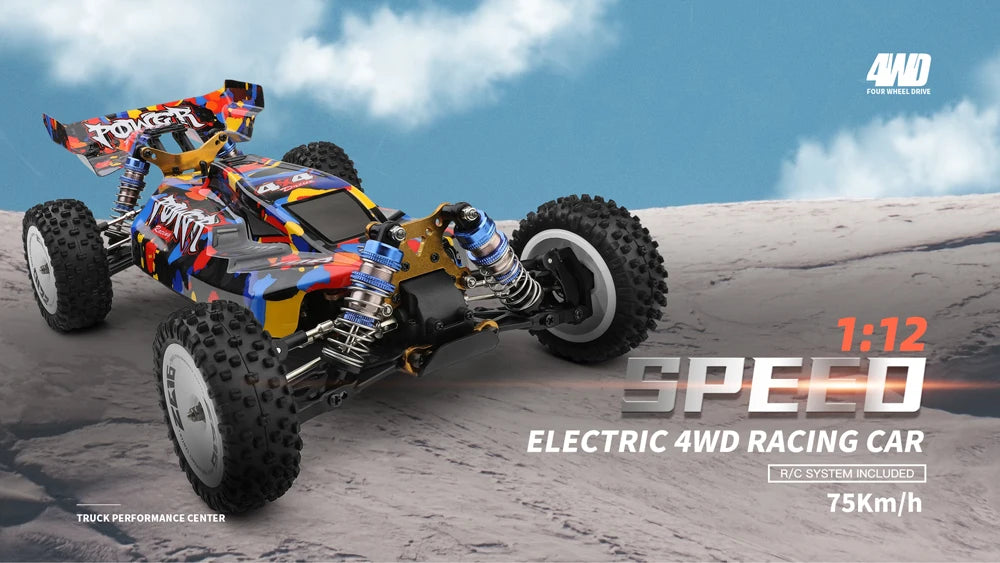 RC 124007 & 124019 High-Speed 1:12 Electric 4WD RC Racing Cars - 75KM/H & 55KM/H Drift Crawler with 3000mAh Battery