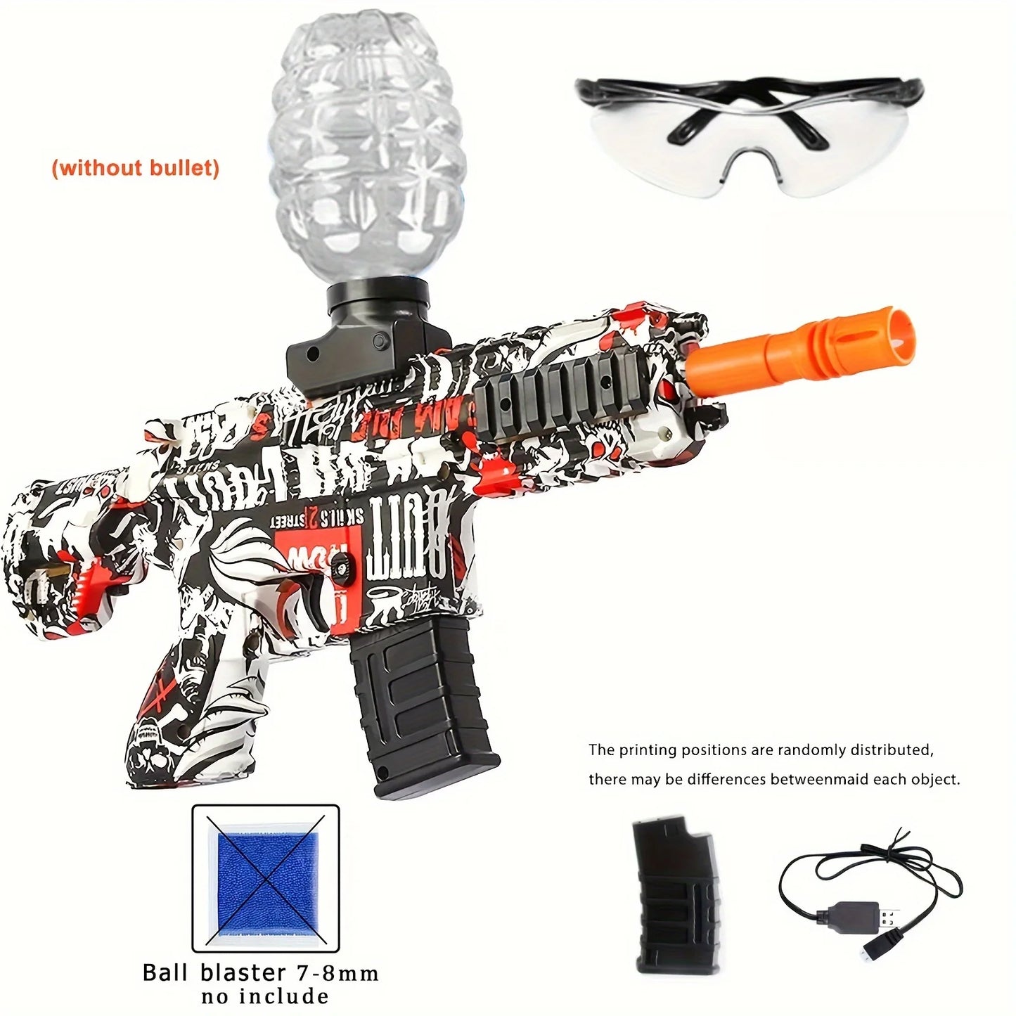 Blaster Toy Gun | M416 Style | Includes Glasses | 7-8mm Beads
