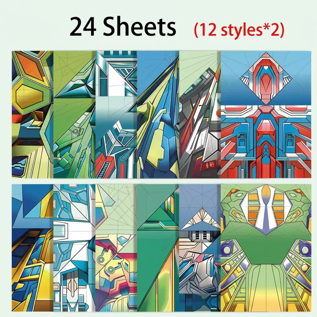 Paper Airplane Kit | 12 Styles | Colorful Origami Paper | For Students