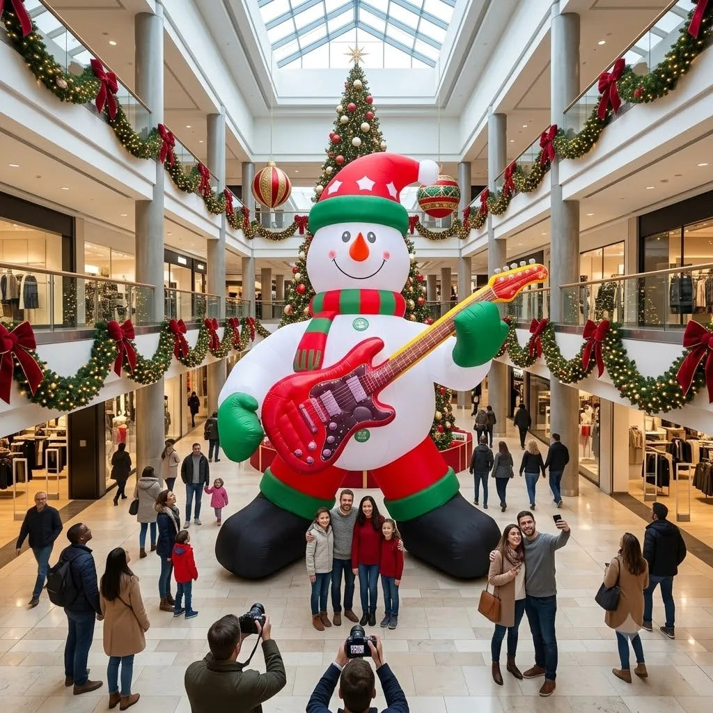 Inflatable Christmas Snowman | 26 Ft Size | Playing Guitar | Outdoor Yard Display
