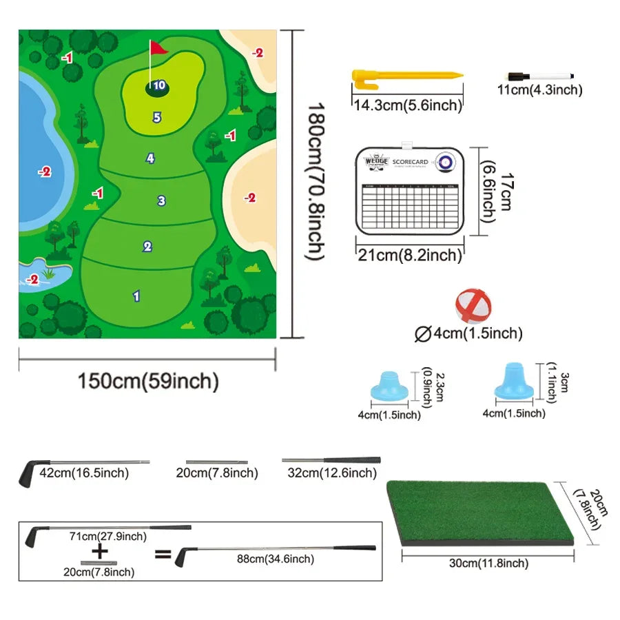 Indoor Golf Practice Mat For Kids Soft Durable 59x70 Inch - ToylandEU