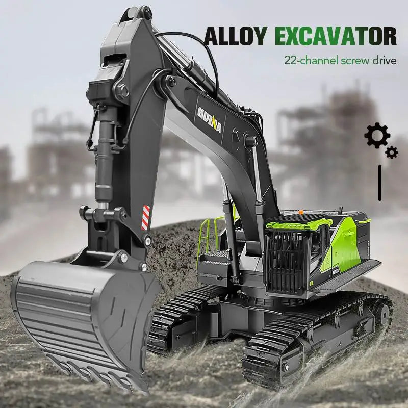 1593 RC Excavator Dumper Truck with Interchangeable Alloy Buckets - ToylandEU