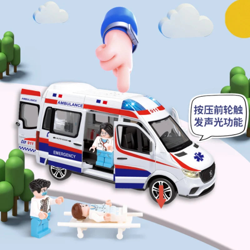 Police Ambulance Car Toy Model - 1:24 Scale Diecast Metal & Plastic Materials - ToylandEU