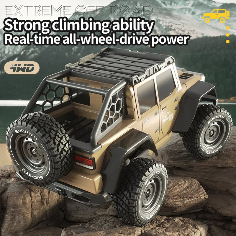 High-Speed 1/16 Scale 4WD RC Car with LED Headlights