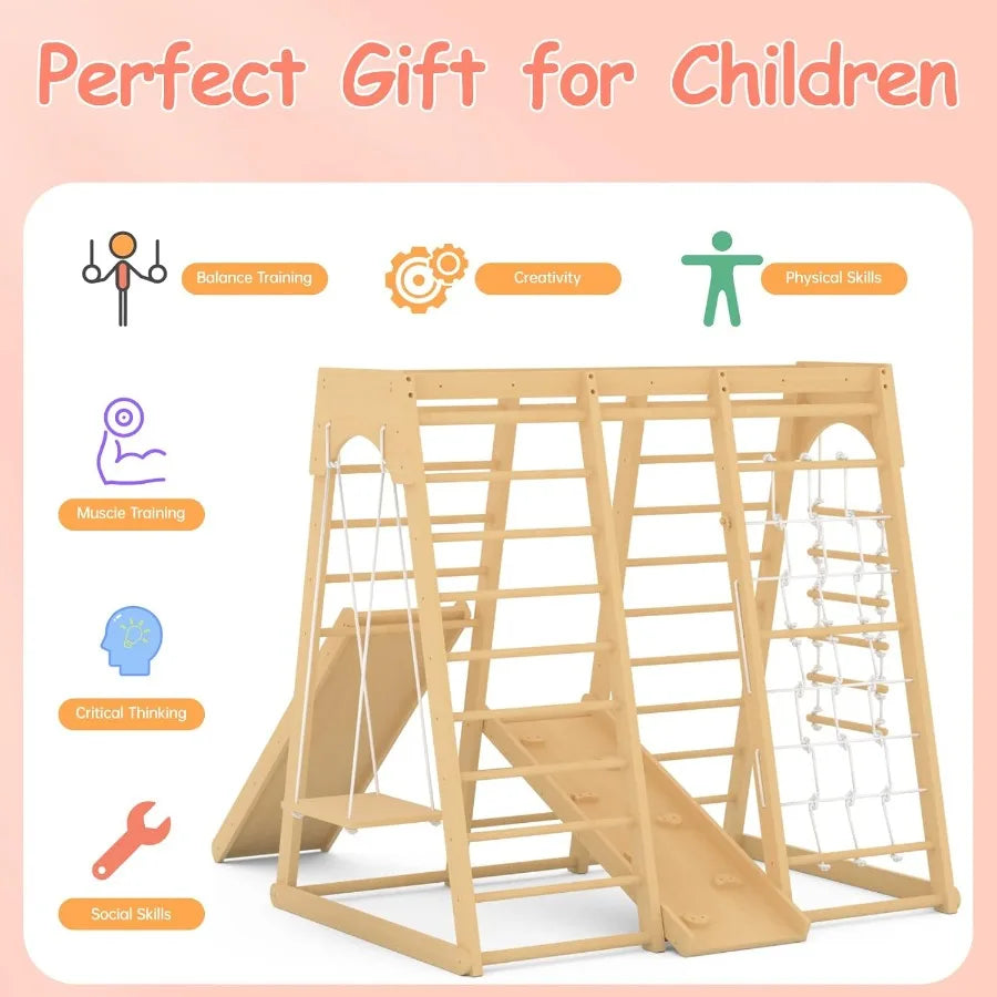 Toddler Jungle Gym Indoor Playground Set For Active Skill Building