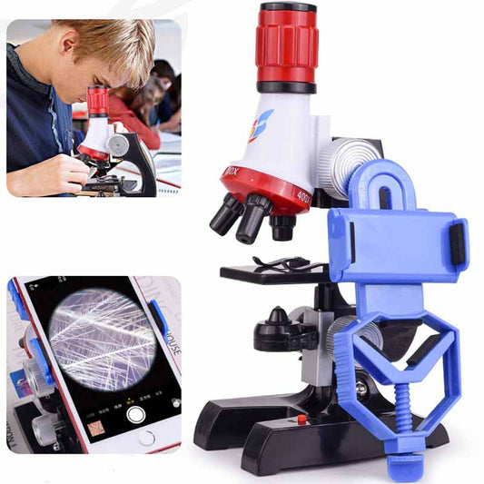 ZK30 New Microscope Kit Lab LED 100/400/1200X Home School Educational Toy Gift Refined Biological Microscope For Kid Child - ToylandEU
