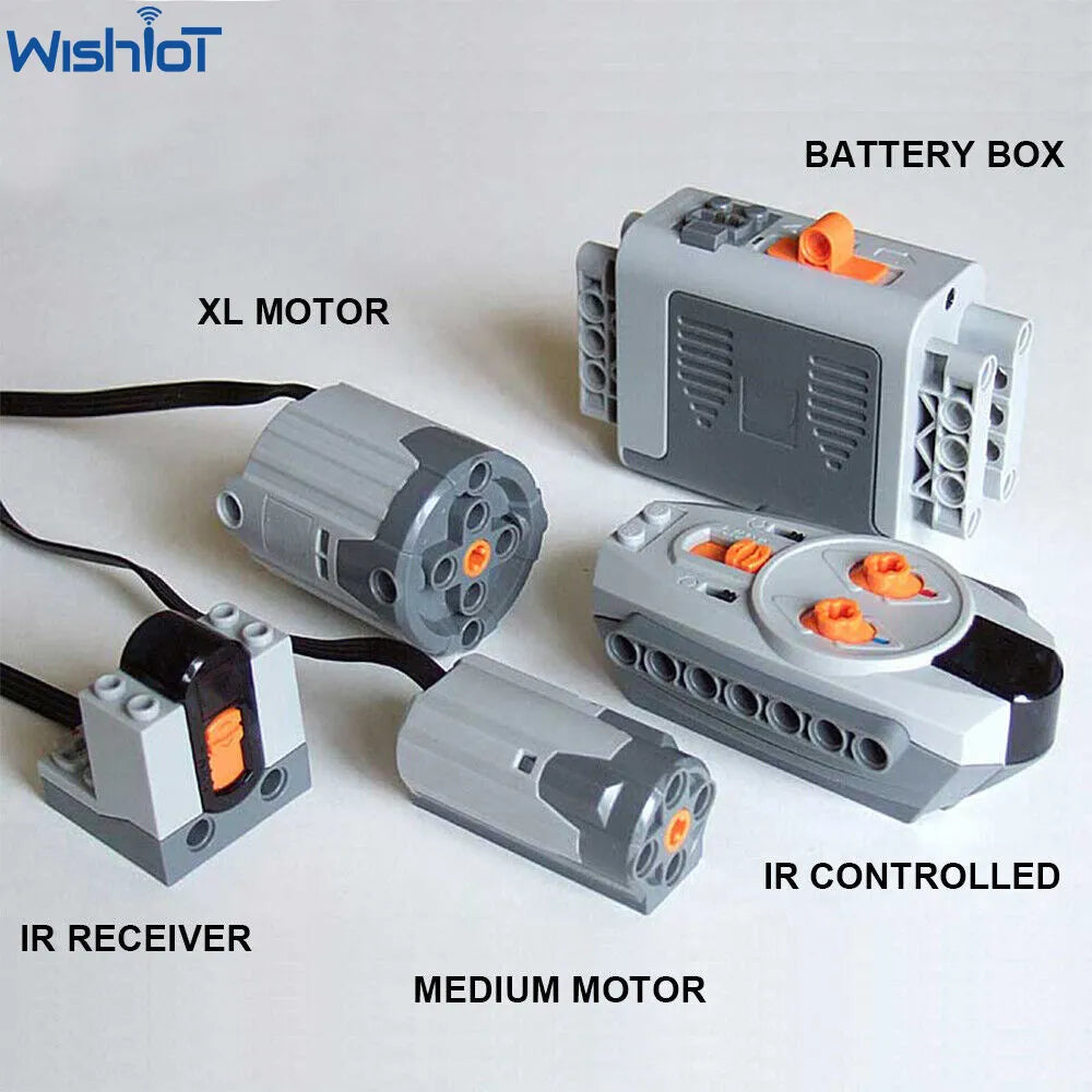 5PCS Power Functions Set: M Motor 8883, XL Motor 8882, AA Battery Box - ToylandEU