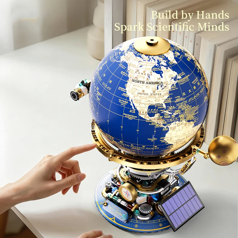 Globe Building Blocks | Steam Powered Model | Interlocking Pieces | STEM Gift