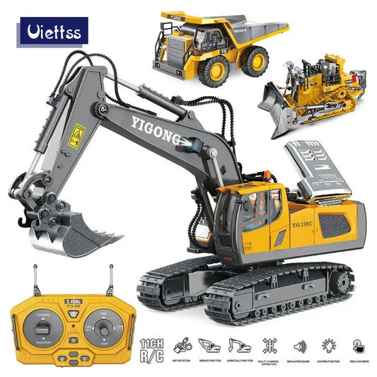 Remote Control 1:20 Scale RC Excavator Truck - 2.4G RC Crawler Engineering Vehicle