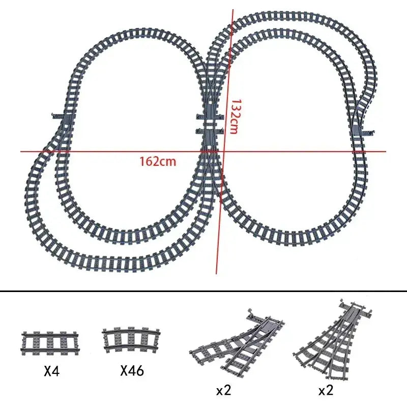 Lego Compatible Flexible Train Tracks Building Set For Kids - ToylandEU