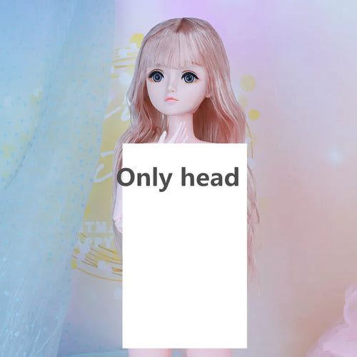 60CM BJD Doll Head with 4D Artificial Eyes and Long Curly Hair ToylandEU.com Toyland EU