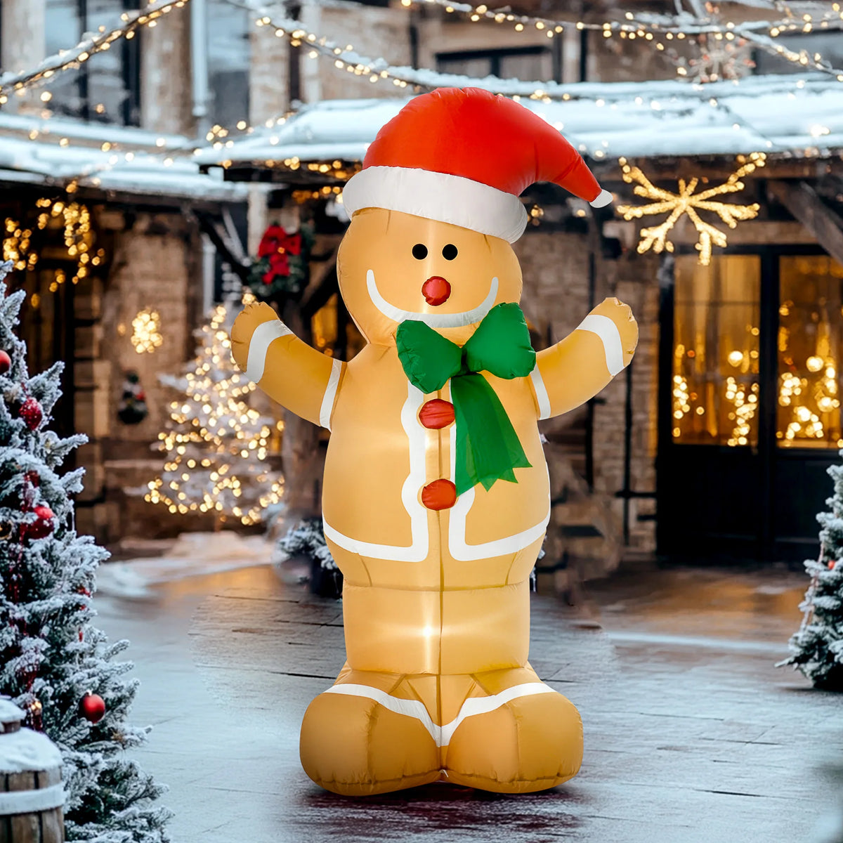 Christmas Inflatable Gingerbread Man | 6ft | Outdoor LED Lights