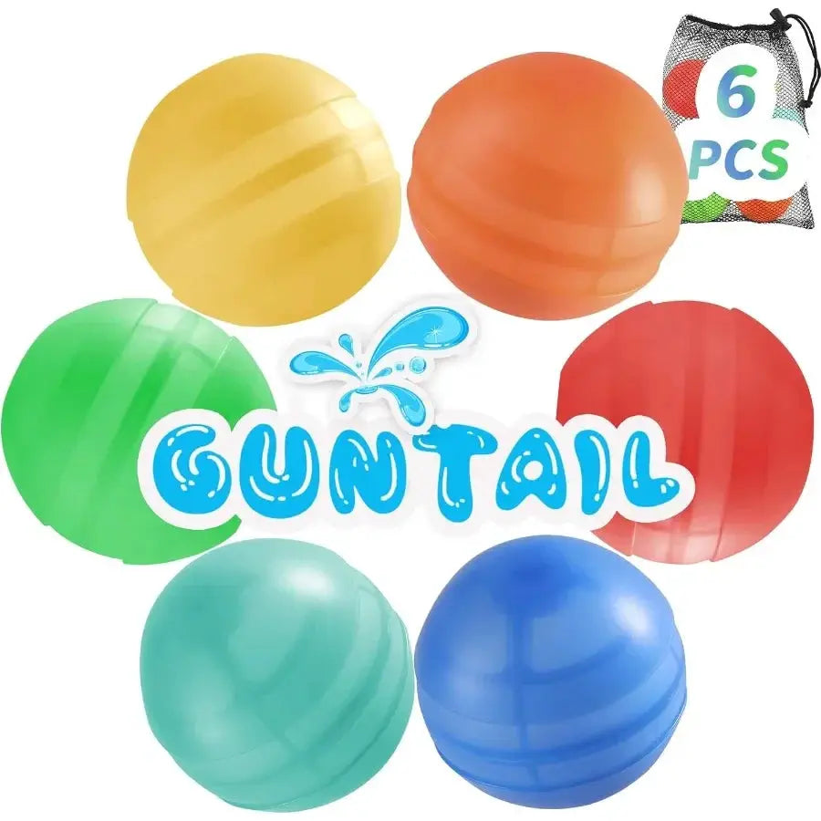 6Pcs Reusable Water BalloonsQuickFill Water Bombs Silicone Water Balls For Aged 3-12 Outdoor Water Ball Fights Summer Party Supp - ToylandEU