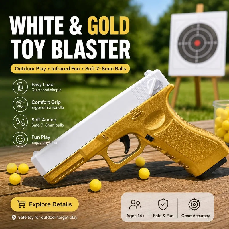 Soft Ball Toy Gun | Multi Purpose Role Playing Prop | 8mm Caliber
