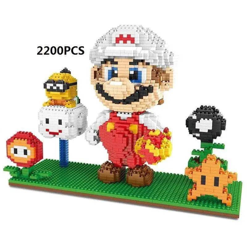 New Anime Mini Blocks Cute Cartoon Peach Luigi Building Bricks Toys for Children Present Bowser Valentine Girls Boy Juguetes - ToylandEU