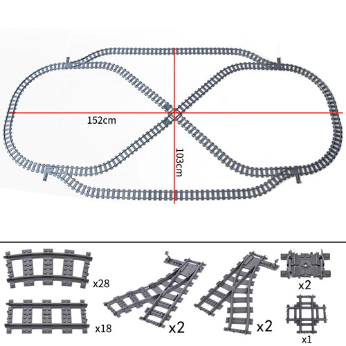 MOC City Trains Set with Rail Crossing and Various Track Pieces ToylandEU.com Toyland EU